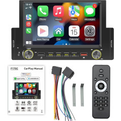 Apple auto atskaņotājs Android automašīnas viena DIN auto stereo Bluetooth 6,2 collu skārienjūtīgais ekrāns Auto radio ar FM radio spoguļa saiti Trīs USB pieslēgvietas 7 krāsas Fona apgaismojums Galvenais bloks automašīnas MP5 atskaņotājs