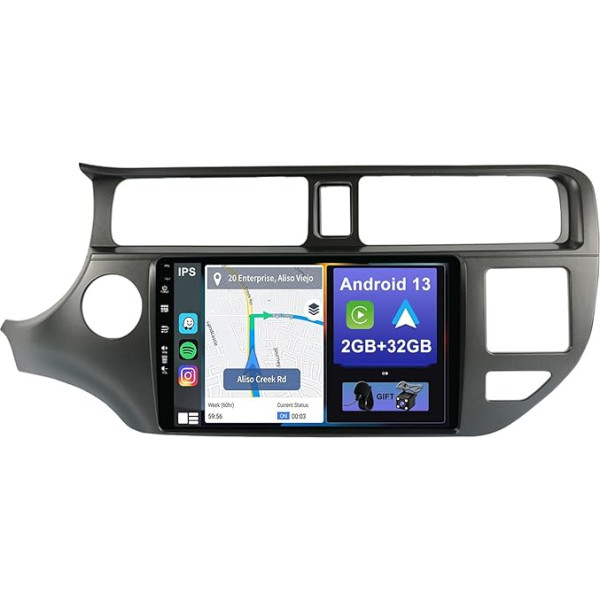 YUNTX Android 12 IPS auto radio priekš Kia Rio 4 K3 (2011-2015) [Iebūvēta bezvadu CarPlay/Android Car/GPS] Aizmugurējā skata kamera DAB/Radio vadība/360 kamera/Bluetooth 5.0/2 Din/USB/RDS