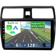 YUNTX [6GB+128GB] Android 10 2 Din Auto Stereo piemērots Suzuki Swift (2005-2019) [Iebūvēts CarPlay/Android Auto/DSP] Bezmaksas kameras atbalsts DAB/Stūres vadības stūres vadība/360 kamera/MirrorLink/WiFi/USB/4G