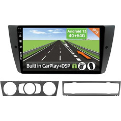 YUNTX Android 12 [4GB+64GB] Radio BMW E90/E91/E92/E93 3. sērijas (2005-2012) [Iebūvēts CarPlay/Android Car/DSP/GPS] - Bezmaksas kamera un MIC-DAB/DAB/Radio stūres vadība/360 kamera/GPS/2 Din/USB/WiFi