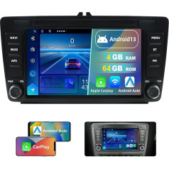 Dvrmedia Auto radio 4GB + 64GB Android 13 priekš Skoda Octavia Mk2 A5 2004-2014 Rapid Yeti 8 collu skārienjūtīgais ekrāns ar Bluetooth radio Bezvadu CarPlay Android auto radio 2DIN ar GPS FM WiFi DSP