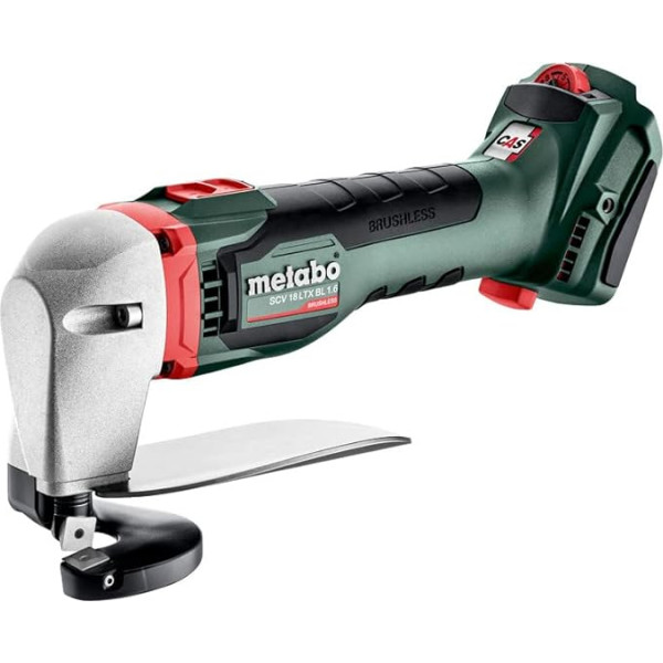 Metabo SCV 18 LTX BL 1.6 (601615840) 18V LiHD metāla šķēres MetaLoc Akumulatora tips LiHD Akumulatora spriegums: 18 V Maks. Tērauda loksnes biezums 400 N/mm²: 1,6 mm