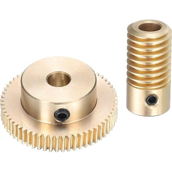 Slīpveida zobratu komplekts - 0,5 modulis, 60:1 reducēšanas koeficients, 5mm cauruma diametrs, zobrata vārpsta un 6mm cauruma diametrs, 60T piedziņas pārnesumkārba (misiņš)
