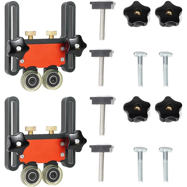 2 x Precision Clear-Cut TS Stock Guides, regulējams kokapstrādes galda zāģu preses padeves padeves vadotne galda zāģiem / lentzāģiem / frēzēšanas galdiem / žogu darbarīkiem