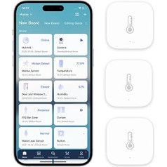 Aqara Temperatūras un mitruma sensors, komplektā 3, nepieciešams Aqara Hub, Zigbee, attālinātai uzraudzībai un viedajam mājoklim, bezvadu higrometra termometrs, saderīgs ar Apple HomeKit, Alexa, IFTTT