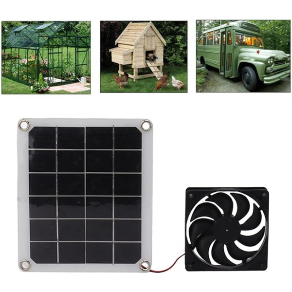 Wasserdichter Solar-Dachbodenventilator - 10-W-Ventilator Mit Solarpanel-Antrieb, Tragbarer Solar-Mini-Abluftventilator, Solarbetriebener USB-Ventilator Für Dachboden, Gewächshaus, Haustier-Hunde-Hühn