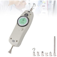 FORVE Analoges Dynamometer, 500 N Mechanisches Kraftmessgerät, Instrumententester Mit Großem Zifferblatt, Zwei Spitzen- Und Spurmodi Und Umschaltbarer N/Kg-Einheit Für Genaue Messungen