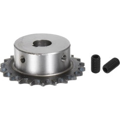 QUARKZMAN ISO/DIN 06B-1 Roller Sprocket B Type, 15 mm Bore, 3/8 Inch Pitch A3 Steel Single Strand Roller Sprocket Hardened, 22 Teeth