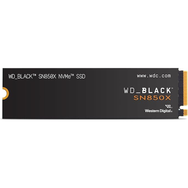 WD_BLACK SN850X NVMe SSD 4 TB iekšējais SSD (spēļu atmiņa, PCIe Gen4 tehnoloģija, nolasīšana 7300MB/s, ierakstīšana 6600MB/s), melns, standarta