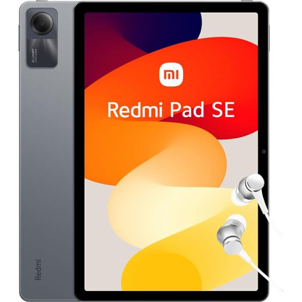 Xiaomi Redmi Pad SE Android planšetdators, 11 collu FHD+ displejs, WiFi, 8000 mAh akumulators, MIUI 14, 4 + 128G (1TB TF), 4 stereo skaļruņi ar Dolby Atmos, grafīta pelēks