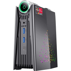 ACEMAGICIAN Mini dators AMD Ryzen 5 5600U (līdz 4,2 GHz), 16 GB DDR4, 512 GB SSD M.2 ar 3 režīmu regulēšanu, HDMI/DP/Type-C/RGB Micro Desktop Computer