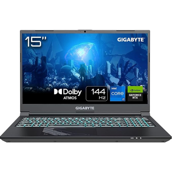 GIGABYTE G5 Gaming Laptop | 15,6 collu 144 Hz IPS displejs | Intel Core i7 13620H | Nvidia GeForce RTX 4050 | Windows 11 | G5 MF5-H2DE354KH