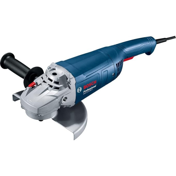 Bosch Professional Winkelschleifer GWS 20-230 J (inkl. Zweilochschlüssel, Aufnahmeflansch, Spannmutter, Abdeckschutz, Zusatzhandgriff)