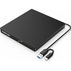 Išorinis DVD kompaktinių diskų įrenginys Išorinis USB 3.0 USB C išorinis kompaktinių diskų įrenginys, skirtas nešiojamiesiems kompiuteriams Macbook iMac, DVD +/-RW įrašomasis optinis diskas Išorinis DVD įrenginys, skirtas Windows 11/10/8/7/X