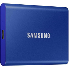 Samsung Portable SSD T7, 1TB, USB 3.2 Gen 2, 1050 MB/s lasīšana, 1000 MB/s rakstīšana, ārējais SSD cietais disks Mac, PC, viedtālruņiem un spēļu konsolēm, Indigo Blue, MU-PC1T0H/WW