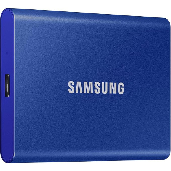 Samsung Portable SSD T7, 1TB, USB 3.2 Gen 2, 1050 MB/s lasīšana, 1000 MB/s rakstīšana, ārējais SSD cietais disks Mac, PC, viedtālruņiem un spēļu konsolēm, Indigo Blue, MU-PC1T0H/WW