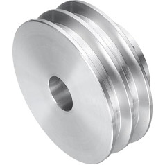 sourcing map V tipa skriemelis 15mm Bore 60mm OD Double Groove Alumīnija sakausējuma motora vārpstas urbis 6mm PU formas josta