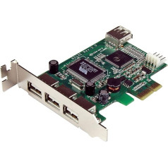 StarTech. com 4 portu USB 2.0 PCI Express zema profila karte - USB adapteris - Pcie zema profila - PEXUSB4DP