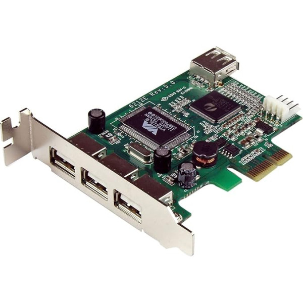 StarTech. com 4 portu USB 2.0 PCI Express zema profila karte - USB adapteris - Pcie zema profila - PEXUSB4DP