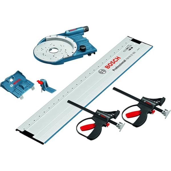 Bosch Professional 1600A001T8 FSN OFA 32 KIT 800 Sistēmas komplekts, sliedes vadotne ar caurumu rakstu, sliedes adapteris, 2 skavas skavas, papildu adapteris.