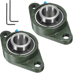 Iegūšana karte Spilvenu bloka gultņi UCFL209-26 Bore Self Aligning Solid Cast Iron Base Mounted Chrome Steel Bearing 2 Pack