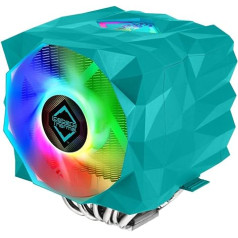 Iceberg Thermal IceSLEET X7 Dual Intel & AMD Double Tower augstas veiktspējas CPU dzesētājs, 7 vara siltumcaurules, niķelēts, adresējams, RGB ARGB 120 mm un 140 mm divu PWM ventilatoru komplekts