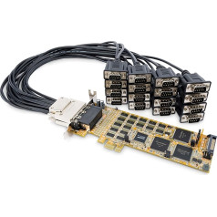 StarTech.com PCI Express serijveida karte - 16 DB9 RS232 pieslēgvietu - Piekabes + Vollprofil - Serijveida adapteris ar vairākiem pieslēgvietām - PCIe serijveida karte (PEX16S550LP)