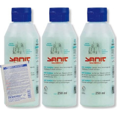 DEWEPRO komplekts: SANIT smērviela (3079) - 3 pudeles pa 250 ml - sertificēts DVGW - ideāls smērviela visu cauruļu savienojumu montāžai, ietilpst 1 Dewepro® vienreizēja skrubiņa.