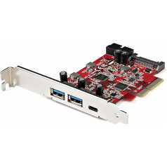 StarTech.com USB-C PCIe karte ar 5 pieslēgvietām - 10 Gb/s USB 3.1 Gen 2 PCIe karte ar 1x USB-C un 2x USB-A - 1x 2 portu IDC (5 Gb/s iekšējais USB ports) - USB-C PCI Express kontrolieris (PEXUSB312A1C1H)