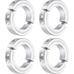 avota karte 4 Stück doppelt geteilte Klemmschelle für 3,8 cm Schaft, zweiteiliger Klemmkragen 6,4 cm Außendurchmesser, 1,4 cm Dicke, Aluminiumlegierung Set Schraube Split Collar Clamp