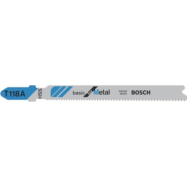 Bosch 100x Stichsägeblatt T 118 A Basic for Metal (für Stahlbleche, Professional Zubehör Stichsäge)