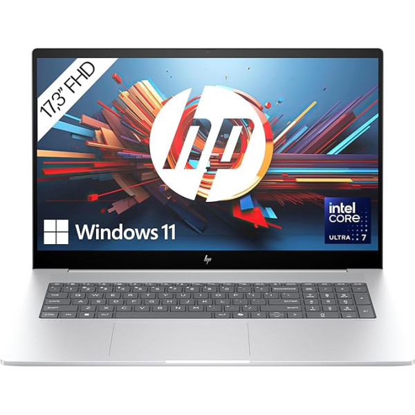 HP Envy klēpjdators | 17,3 collu FHD skārienjūtīgais ekrāns | Intel Core Ultra 7 155H | 16 GB DDR4 RAM (2X 8 GB) | 1 TB SSD | Intel Arc Graphics | Windows 11 Home | Copilot+ Key | QWERTZ tastatūra | Sudraba krāsā