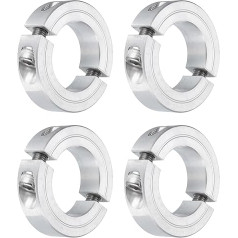 avota karte 4 Stück doppelt geteilte Klemmschelle für 3,8 cm Schaft, zweiteiliger Klemmkragen 4,8 cm Außendurchmesser, 1,27 cm Dicke, Aluminiumlegierung Set Schraube Split Collar Clamp