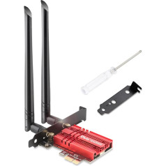 Ubit WLAN karte PCIe WiFi 6 Bluetooth 5.2, AX200 mikroshēma, Max 2974Mbit/s Dual-Band (2.4/5GHz) MU-MIMO, OFDMA, īpaši zema aizture, tīkla karte atbalsta WIN10/11 64bit