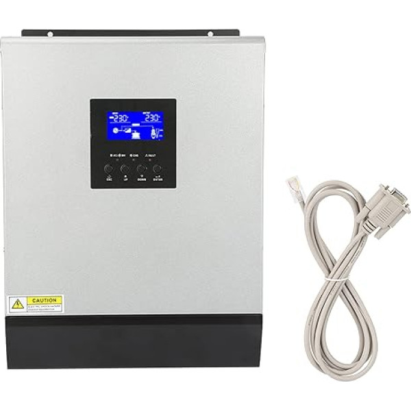 Sinusoidālā viļņa invertors, 3KVA 2400W augstas frekvences hibrīda tīrās sinusoīdās viļņa invertors iebūvēts saules kontrolieris 50A 24V