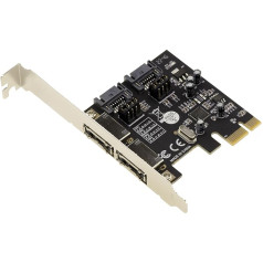 KALEA-INFORMATIQUE PCI Express PCIe 2 porti SATA 3 6G kontrollera karte - iekšējie SATA un/vai ārējie eSATA porti ar ASM1061 mikroshēmu