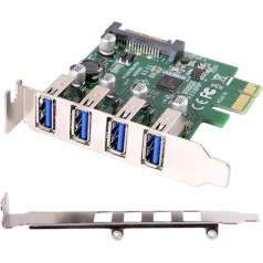 CY zema profila 4 porti PCI-E uz USB 3.0 HUB PCI Express paplašināšanas kartes adapteris 5Gbps pamatplatēm