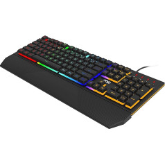 AOC GK200 Gaming Keyboard - datorklaviatūra ar vācu izkārtojumu, 25 Anti-Ghosting taustiņiem, 25 N taustiņu pārbīdīšanas funkciju un 1,8 m garu kabeli