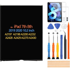 ARSSLY LCD ekrāns iPad 10.2 2019 2020 displejs iPad 7., 8., A2197, A2200, A2198, A2232, A2428, A2429, A2270, A2430 Aizstājējekrāna remonta daļas ar rūdītu stiklu (bez skārienjūtīgā digitaizera)