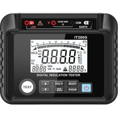 Erdungstester 200GΩ Digitaler Isolationswiderstandstester Auto Range Meter Megohmmeter Widerstand AC/DC Spannungswiderstandstester Bequem und praktisch