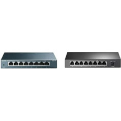 TP-Link TL-SG1008P 8 pieslēgvietu PoE slēdzis ar TL-SG108 8 pieslēgvietu LAN slēdzis