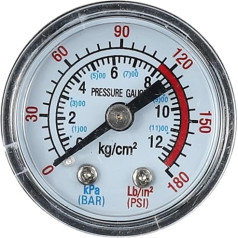 Luftkompressor-Druckmessgerät, pneimatiskais hidraulikdruckmessgerät, 0-12Bar/0-180PSI, kompresors, 1 Stück