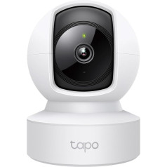 Tapo C202 360° WiFi novērošanas kamera, Ethernet/Wi-Fi savienojums, 1080P HD, kustības izsekošana, nakts redzamība, divvirzienu audio, saderīga ar Alexa un Google Assistant, līdz 512 GB vietējās atmiņas