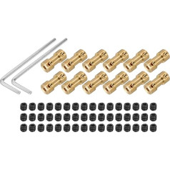 sourcing map Starre Kupplung, 3 mm bis 3,17 mm Bohrung, 20 mm Länge, 9 mm Durchmesser, M3 Messing-Schaftkupplung, Verbindungsstück für 3D-Drucker, Heimwerker, Auto, Boot, Kupferton, mit 12 Kupplungen,