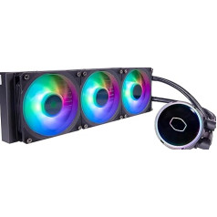 Cooler Master Master MasterLiquid PL360 Flux CPU dzesētājs - AIO ūdens dzesētājs ar 3 x 120 mm ventilatoriem, 360 mm dzesētājs, ieskaitot ARGB kontrolieri (2. paaudze) - saderīgs ar AMD un Intel ražotājiem