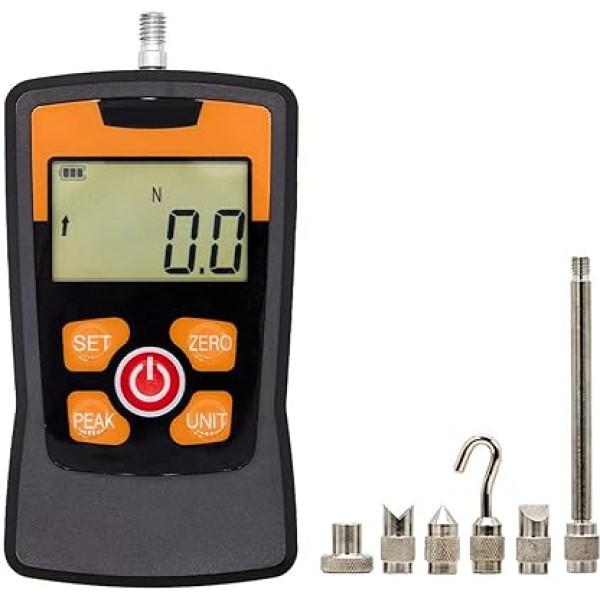 Digitale Kraftmesser Federschieben -Pull -Messgerät tragbarer Druckentzielungstestermesser Dynamometer 500N -Kraftstestgeräte(500N)