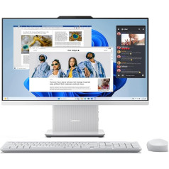Lenovo IdeaCentre Desktop PC All-in-One 24 collu FHD displejs Intel Core i5-13420H 512GB SSD 8GB RAM Uzlādes stacija viedtālrunim Bezvadu skaļruņi WiFi 6 Windows 11 H Bezvadu tastatūra +