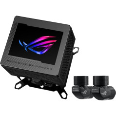 ASUS ROG Ryujin III WB LCD CPU ūdens bloks - Asetek ūdens bloks ar 178 mikro dzesēšanas sprauslām un vara sakausējuma dzesēšanas plāksni, 3,5