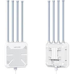 WAVLINK WiFi6 lauko prieigos taškas, didelio nuotolio lauko WiFi, dviejų juostų 2.4G+5G AX3000 tinklo išplėtimo įrenginys su PoE/4x8dBi didelės galios antenomis/IP67 apsauga nuo oro sąlygų/ signalo stiprintuvo stiprintuvu