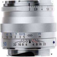 Zeiss 50 mm f/2.0 Planar T* ZM Objektiv für Leica M, sudraba krāsā